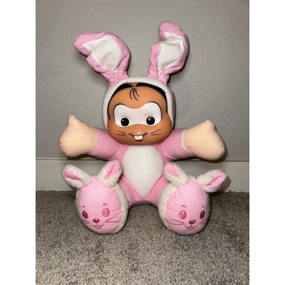 Vintage Turma Da Monica Plush Monica‎ Doll Bunny Suit Slippers HTF Monicas Gang - Picture 1 of 12